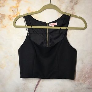 re:named black strappy crop top